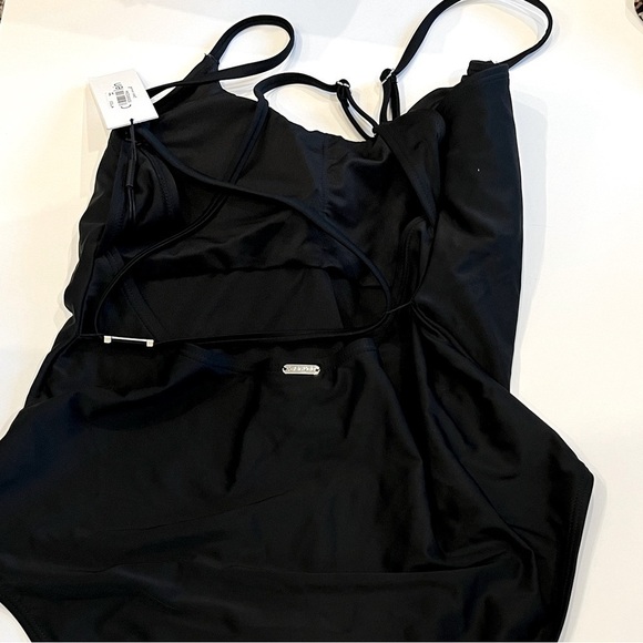 CALVIN KLEIN Over The-Shoulder Wrap Around 1pc Swimsuit swimwear black New 16 - Picture 13 of 16